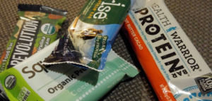 various protein bars on a table