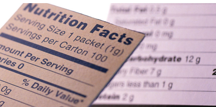 a generic nutrition label