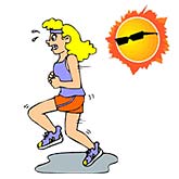 woman exercising under hot sun