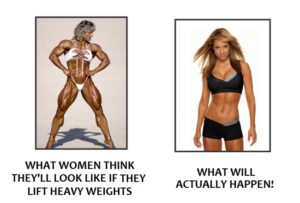 woman bodybuilder and fit woman