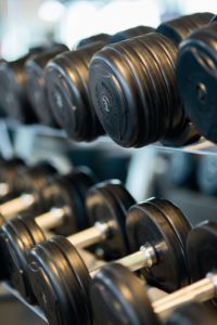 Rows of dumbbells in the Catalyst 4 Fitness gym