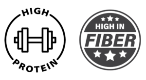 high protein and high fiber badges