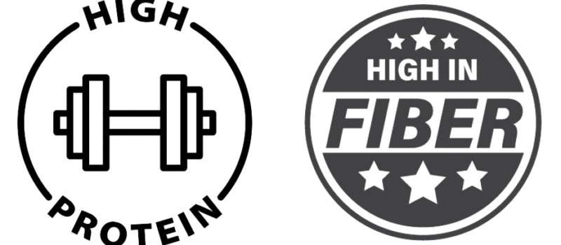 high protein and high fiber badges